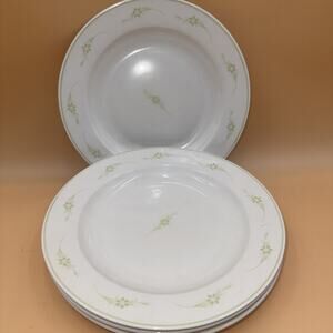 SET 4 Macy's Martha Stewart GREEN TEA NOSEGAY Salad Plates 8.5”